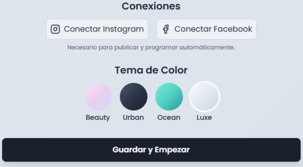 Configuración de Social Beauty - Ideas